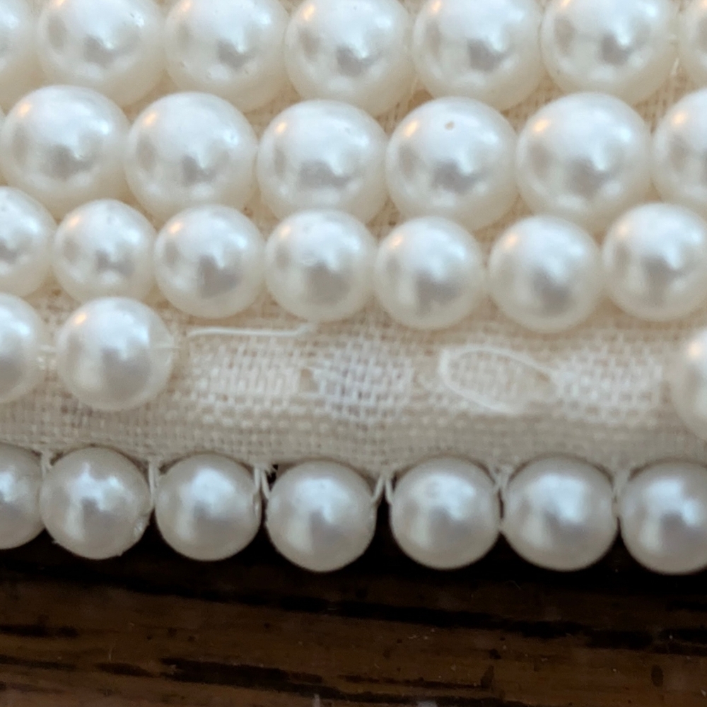 Lady's Vintage Ivory Clutch Beaded Purse - Picture 5 of 5